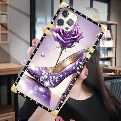 Compatible with iPhone 12 Pro Max Case, High Heeled Purple Diamond Rose Luxury - Image 7