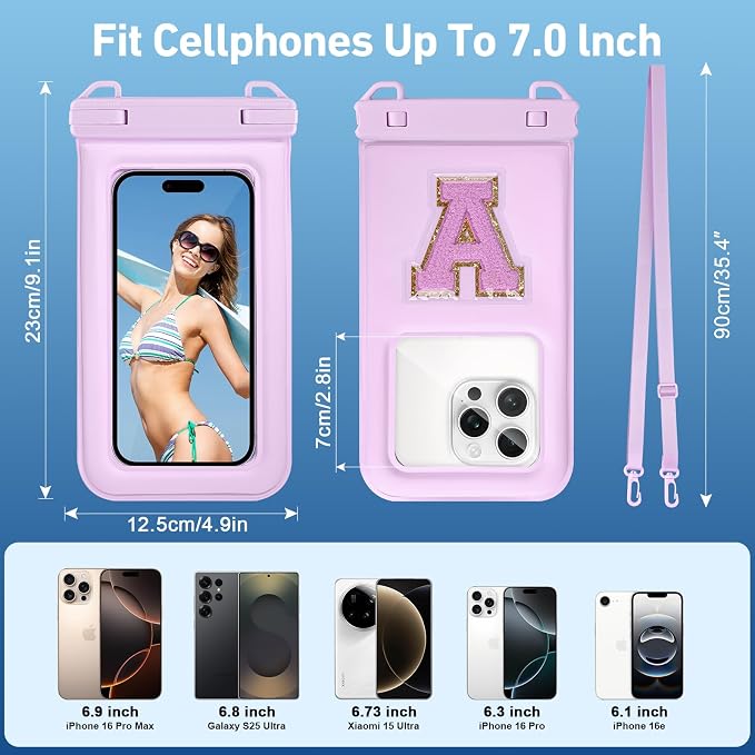 Waterproof Phone Pouch Floating, Fashion Letters Cell Phone Dry Bag - Image 2