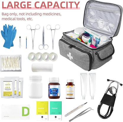 ALSLEA First Aid Bag Empty, Small Medicine Bag Portable Medical Supplies - Image 4