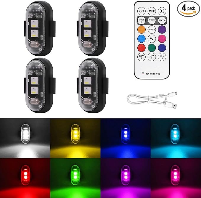 4PCS Wireless LED Strobe Lights by Elegananccy