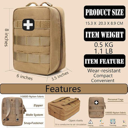 First Aid Kit EMT Medical IFAK Pouch, Molle Tactical Med Emergency Trauma Bag - Image 6
