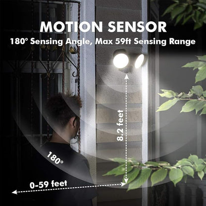LUTEC 3200 Lumen 32W LED Motion Activated Integrated Dual-Head Flood Light - Image 2