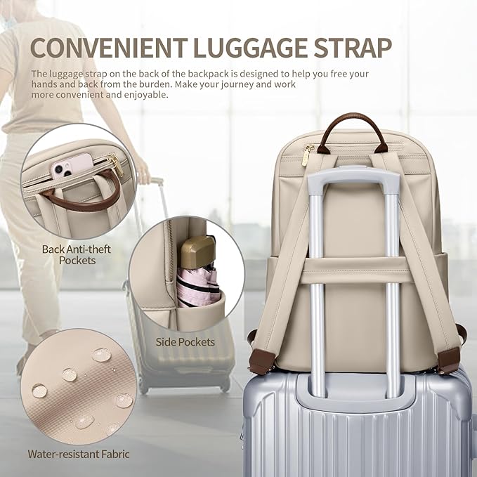 GOLF SUPAGS Laptop Backpack for Women Slim Computer Bag Work Travel College - Image 4