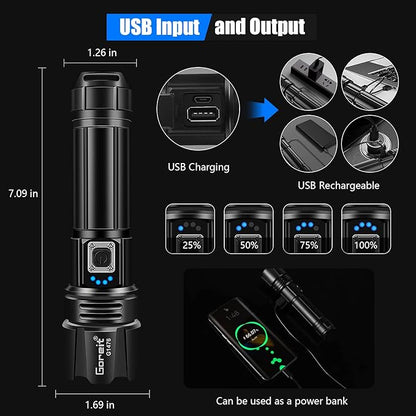 Goreit Super Bright LED Flashlight - 30W Output - Image 3