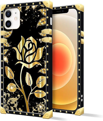 Compatible with iPhone 11 Case, Shine Gold Rose Luxury Golden Decoration - Image 2
