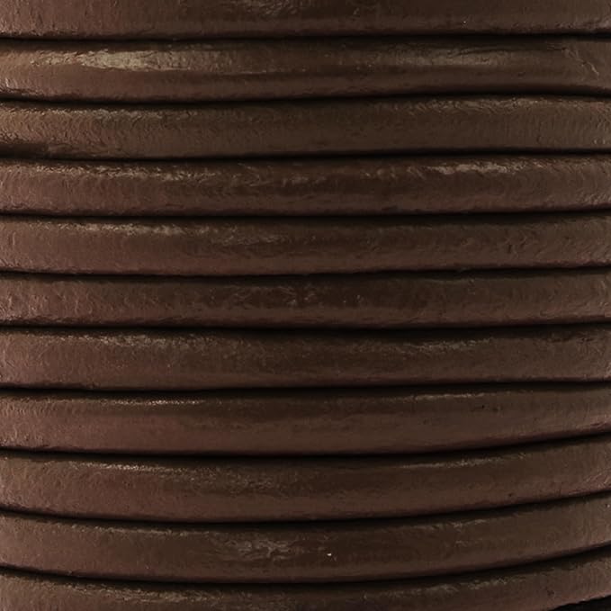 Mandala Crafts Round Cowhide Genuine Brown Leather Cord - Image 3