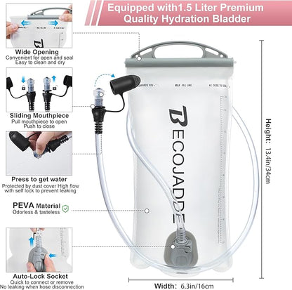 BECOJADDE Running Vest Hydration Backpack - Image 5