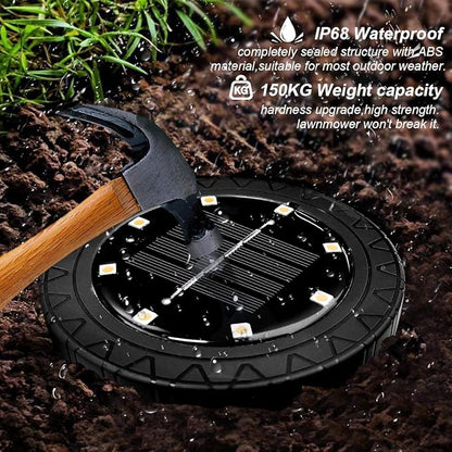 Solar Powered 8 Pack Outdoor LED Disk Lights - Image 3