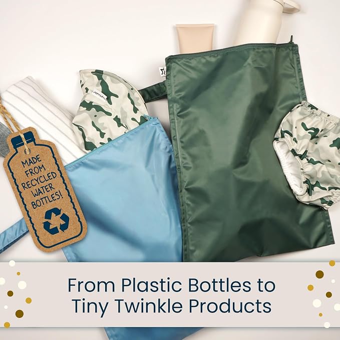 Tiny Twinkle Mess Proof Wet Bags | 2-Pack Reusable Waterproof Wet Bags - Image 11