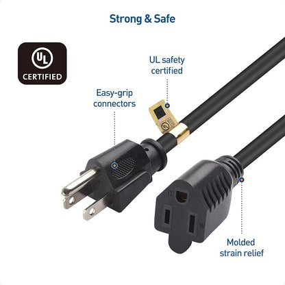 Cable Matters 16 AWG Heavy Duty 13A Power Extension Cord - 25ft - Image 6