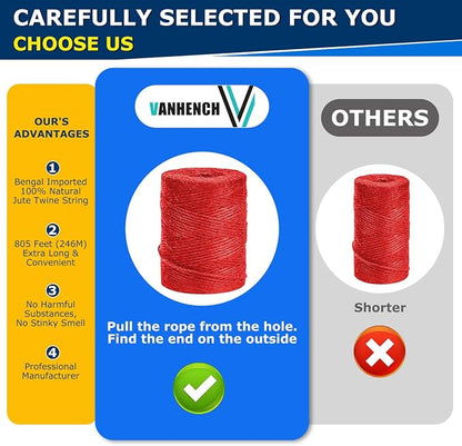 Vanhench 805ft Twine String, Arts & Crafts Gift Wrapping, Wedding Décor - Image 2