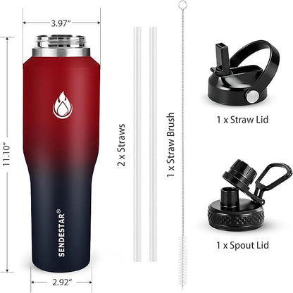 SENDESTAR 40oz Water Bottle Wide Mouth Stainless Steel Vacuum Insulated Double - Image 6