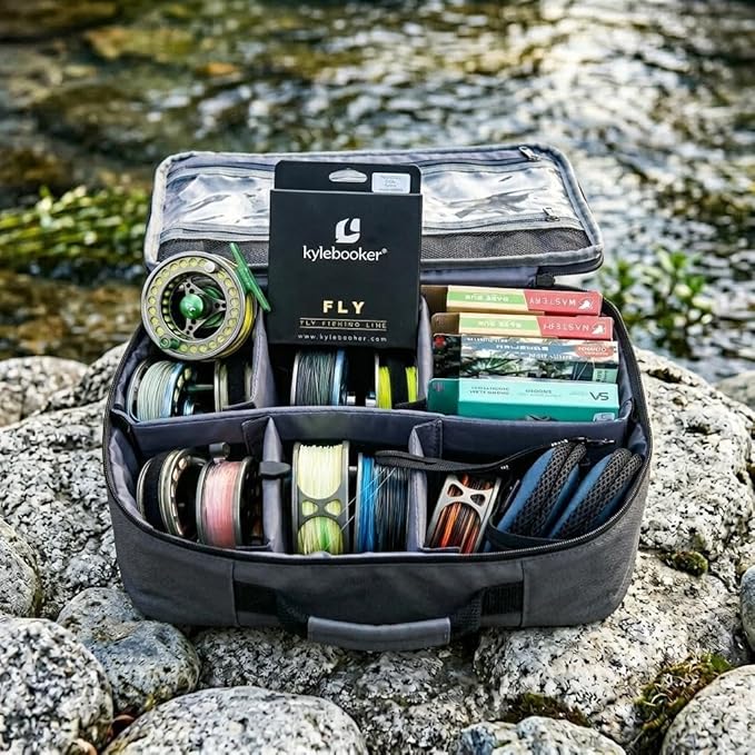 Kylebooker Fly Fishing Reel and Gear Case, Portable Tackle Organizer Storage - Image 2