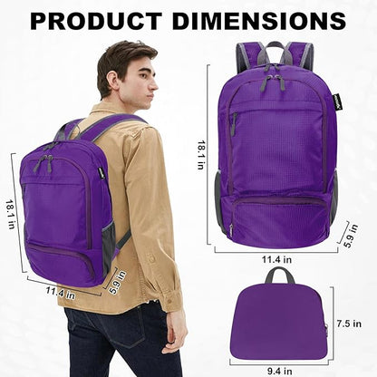 HOLYLUCK 20L Lightweight Packable Hiking Daypack Foldable Backpack - Image 2