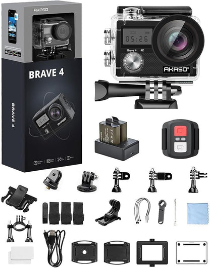 AKASO Brave 4 Action Camera 4K 30fps Ultra HD WiFi Sport Cameras by AKASO