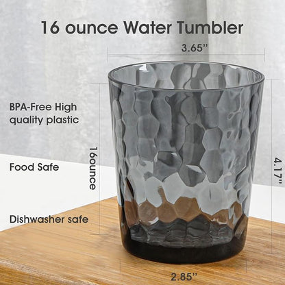 BPA-Free Plastic Tumblers 6 Pack | Reusable Dishwasher Safe | Stackable - Image 2