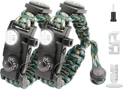 20 in 1 Survival Paracord Bracelet Adjustable Gear Kit by NVioAsport