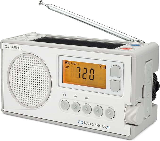 C. Crane CCRadio Solar with Bluetooth Receiving, Emergency Crank NOAA Weather by C.Crane