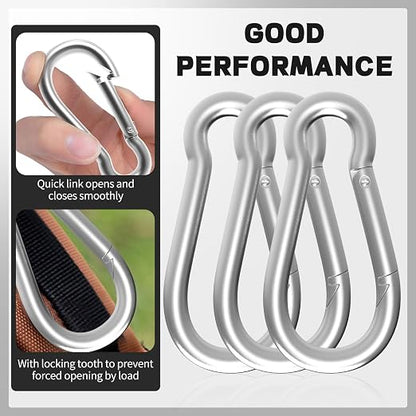 Carabiner, Heavy Duty Galvanized Steel Spring Snap Hook Carabiner Clips - Image 4