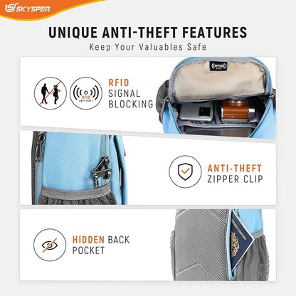 SKYSPER Sling Bag RFID Cross Body Bag Recycled Crossbody Backpack Travel Daypack - Image 2