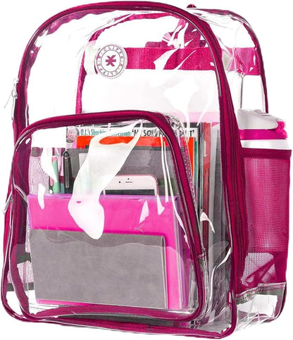 K-Cliffs Large Transparent Backpack Clear Heavy Duty School Bag Durable Student by K-Cliffs