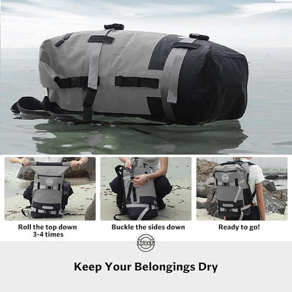STOVER 5/10/25/30/40/55L Waterproof Dry Bag- Roll-Top Backpack w/Phone Case- - Image 4