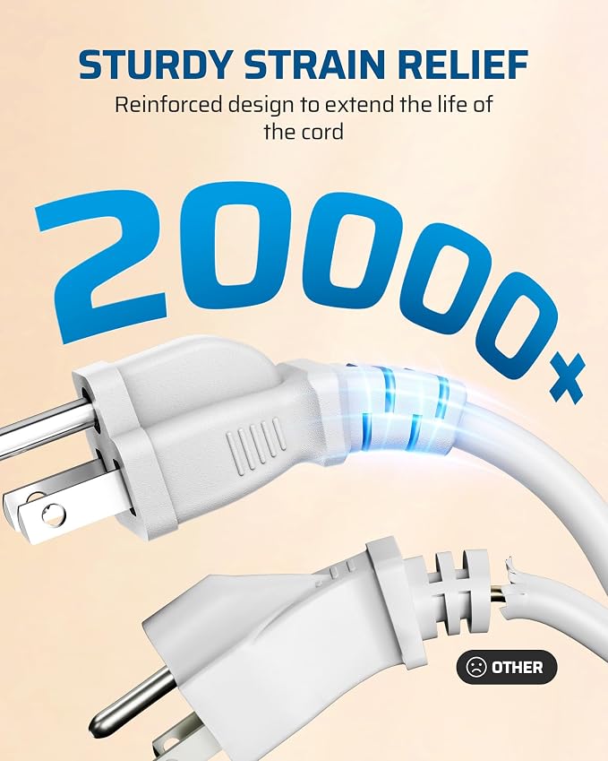 DEWENWILS Short Extension Cord, 1 Foot Power Cord, 16 AWG SJTW Weatherproof - Image 5