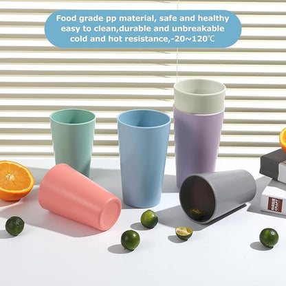 24 Pcs Unbreakable Plastic Cups Set, 20 oz Reusable Plastic Cups, Stackable - Image 4