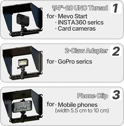 Cell Phone Fence Mount with Shade Game Recording Mounting Kit Compatible with - Image 3