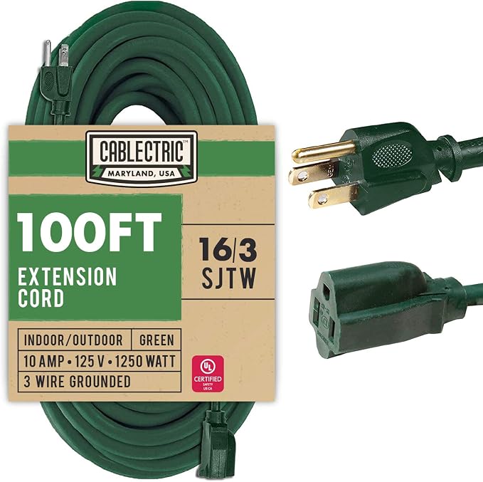 100 Foot Outdoor Extension Cord by Cablectric