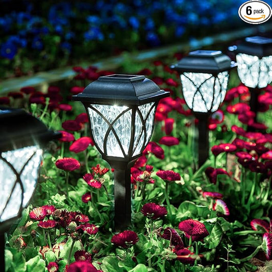GIGALUMI 6 Pack Solar Lights Outdoor Waterproof, LED Solar Garden Lights by GIGALUMI