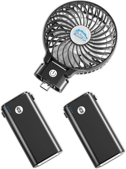 HandFan 10400mAh Handheld Fan Rechargeable, 40Hrs Long-Lasted Hand Fan by HandFan
