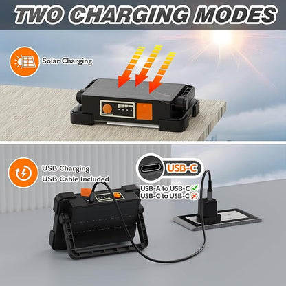 120W Solar Rechargeable Work Light, 144 LED 10000LM Led Work Light - Image 4