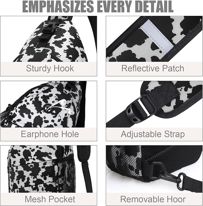 Pritent Crossbody Bags for Women Men Trendy Sling Bag Backpack Casual Chest Bag - Image 5