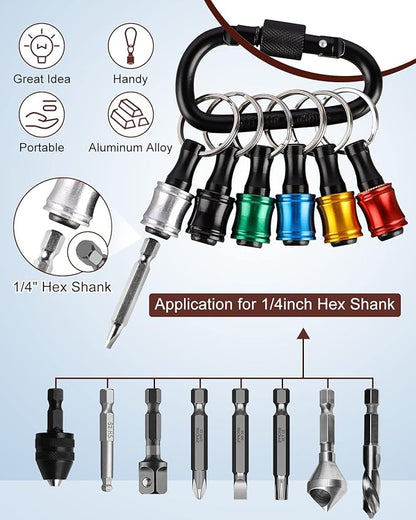 katerk 6pcs 1/4 inch Hex Shank Aluminum Alloy Screwdriver Bits Holder 4 Sets - Image 2