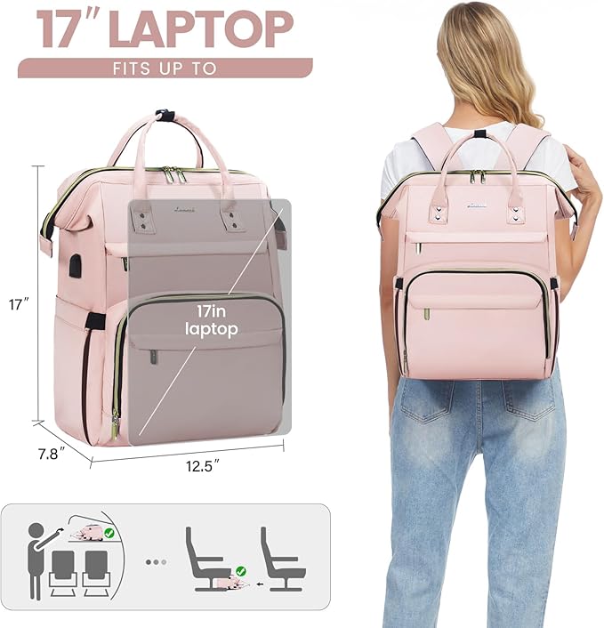 LOVEVOOK Laptop Backpack for Women, 17 Inch Professional Womens Travel Backpack - Image 5