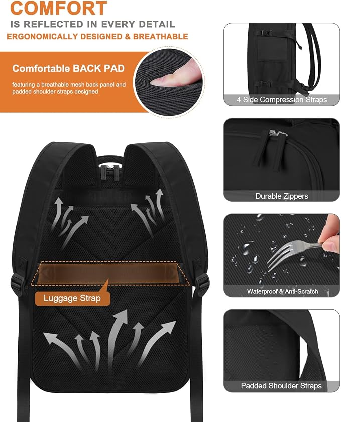Capolo Travel Backpack for Women Men Waterproof Laptop Backpack Airlines - Image 7