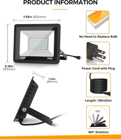 L LOHAS LED Orange and Purple Christmas Halloween Flood Light Outdoor, 2 Pack - Image 7