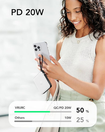 VRURC Battery Pack Charger Portable 10000mAh, 22.5W Power Bank Fast Charging - Image 5