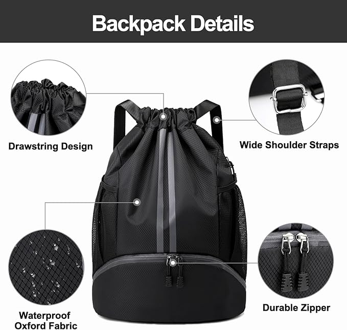 Hoedia Sports Drawstring Backpack - Image 5