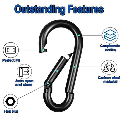 20PCS M4 Heavy Duty Carabiner Clip, 1.57Inch Snap Hook Quick Link Small - Image 3