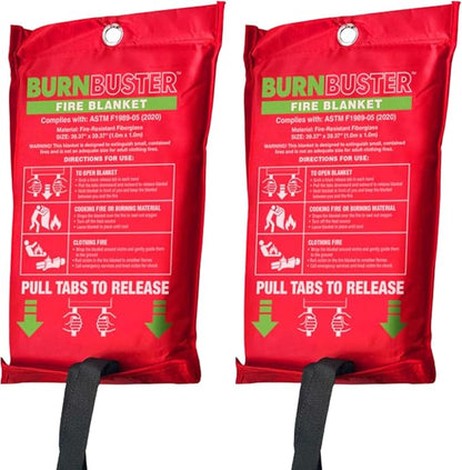 2-Pack Emergency Fire Blanket by BurnBusterFireSafetyGear