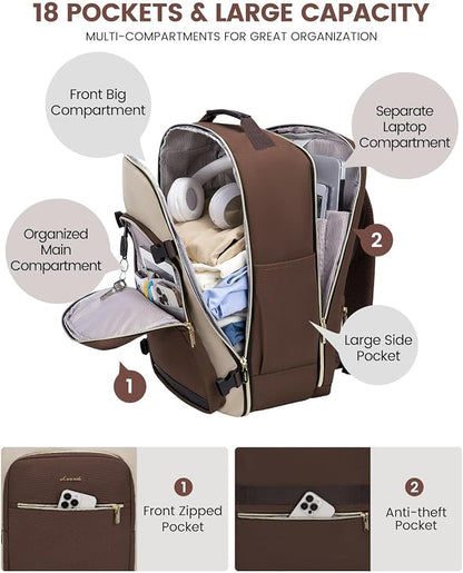 LOVEVOOK 40L Travel Backpack for Women & Men, Airline Approved Carry On Luggage - Image 5