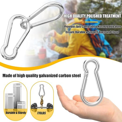 EPHECH 20PCS 4" Heavy Duty Spring Snap Hook, M10 3/8" Galvanized Steel Snap - Image 4