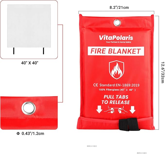 Heavy-Duty Emergency Fire Blanket, 4 Pack – Fireproof Fiberglass Blanket - Image 2