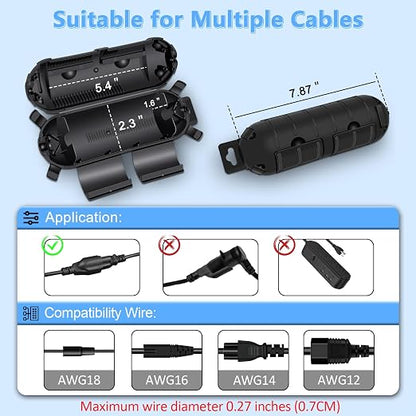 Outdoor Extension Cord Cover, NineLeaf IP54 4PK Small Weatherproof Extension - Image 9