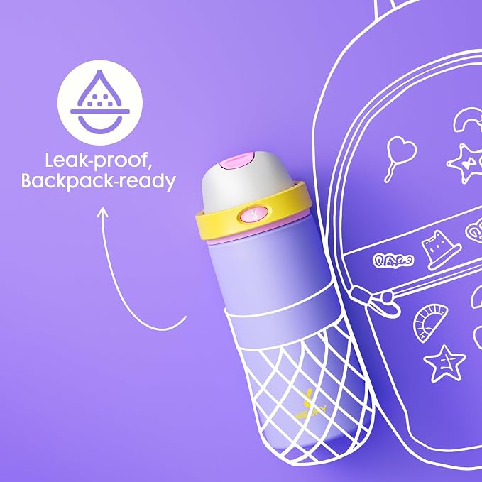 18 oz Insulated Water Bottle for Travel: Meoky Stainless Steel Kids Water Bottle - Image 5