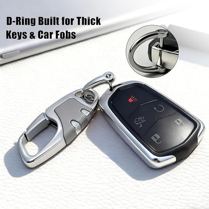 Keychain with Carabiner Clip, 4 Heavy Duty Key Rings and D Ring - Image 2