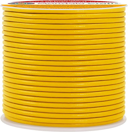 Mandala Crafts Round Genuine Mustard Yellow Leather Cord - Image 2