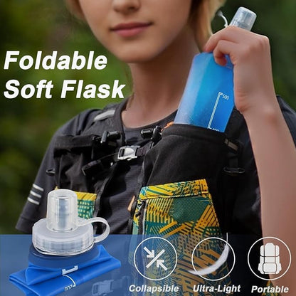 2 Pack Collapsible Water Bottle 500ml – BPA-Free Foldable Soft Flask - Image 2